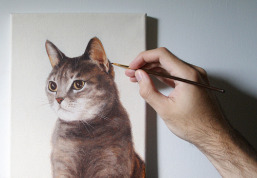 A painting of a cat.